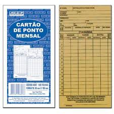 Cartao De Ponto Mensal Port Mtb 86x180mm 100f- Sd