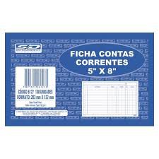 Ficha Contas Correntes 5x8 100f 203x127mm - Sd