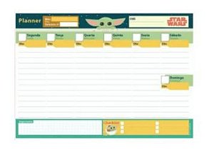 Bloco 52f Planner Semanal Baby Yoda - Jandaia