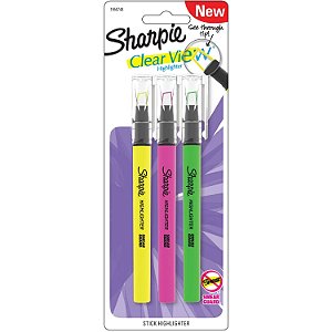 Blister C/3 Marca Texto Clear View - Sharpie