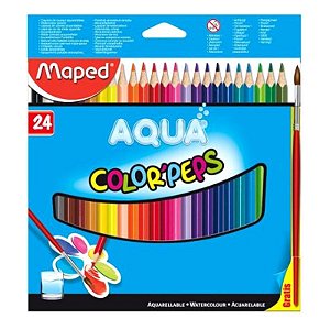 Lapis De Cor C/24 Color Peps Aquar + Pincel -maped