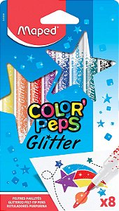 Estojo C/8 Hidrografica Color Peps Glitter - Maped