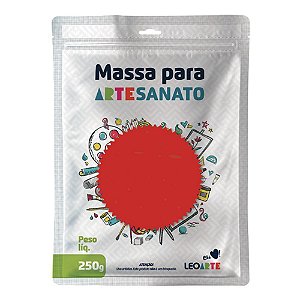 Massa E V A 250g Liso Vermelho - Leoarte