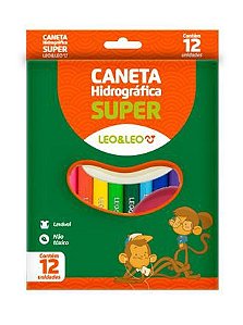 Caneta Hidrografica C/12 Cores Super Lavavel - Leo