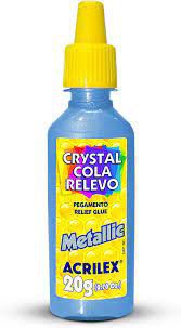 Cola Crystal 559 Metallic Azul - Acrilex