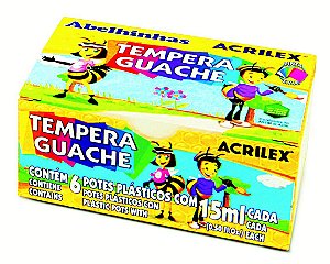 Tinta Tempera Guache 15ml C/6 Sortidas - Acrilex