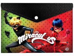 Malote A4 C/botao Miraculous/catnoir - Dac