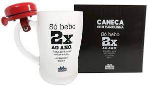 Caneca C/campainha 400ml So Bebo 2x No Ano - Zona