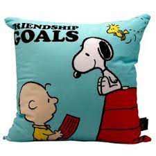 Almofada 25x25cm Fibra Veludo Friends Snoopy- Zona