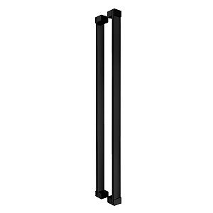 Puxador Para Portas Duplo Aço Inox Modelo Apolo 50cm Preto Fosco Grego Metal