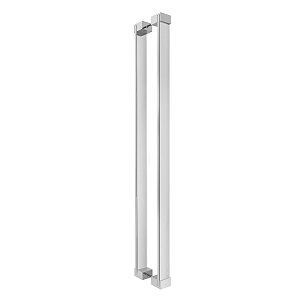 Puxador Para Portas Duplo Aço Inox Modelo Apolo 100cm Escovado Grego Metal