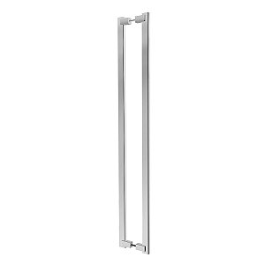 Puxador Duplo Para Porta em Inox 100cm Escovado Modelo Chronos Portas de Madeira e Vidro Grego Metal