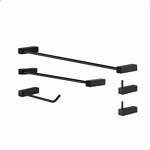 Kit De Acessórios Para Banheiro Preto Troia 2070TR