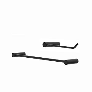 Kit De Acessórios Para Banheiro E Lavabo Preto Orion 2010OR