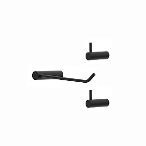 Kit De Acessórios Para Banheiro E Lavabo Preto Orion 2020OR