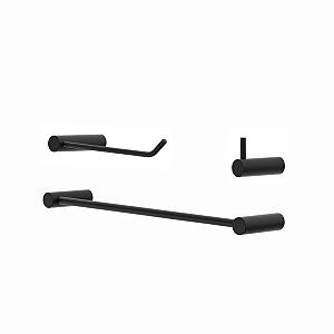 Kit De Acessórios Para Banheiro E Lavabo Preto Orion 2030OR