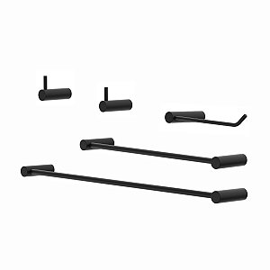 Kit De Acessórios Para Banheiro Preto Orion 2070OR