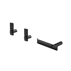 Kit Acessórios Para Banheiro Inox Black Satin Patmos 2020PM