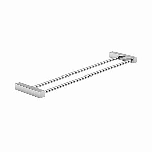 Porta Toalhas Duplo Sparta Aço Inox Polido Grego Metal