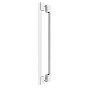 Puxador Duplo Alça Para Porta em Inox Alto Brilho 60cm Modelo Orfeu portas madeira/vidro Grego Metal