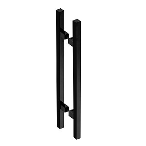 Puxador Para Porta Quadrado Inox Preto Fosco 120cm portas de madeira/vidro temperado/pivotante/alumínio Modelo Rhodes
