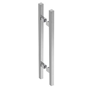 Puxador Para Porta Quadrado Inox Escovado 40cm portas de madeira/vidro temperado/pivotante/alumínio Modelo Rhodes
