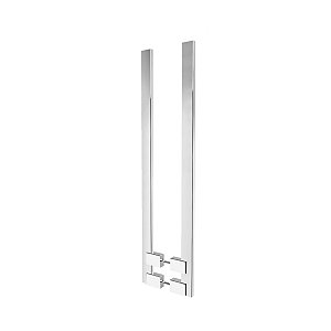 Par de Puxadores para Porta Modelo Ares em Inox Escovado 30cm Grego Metal