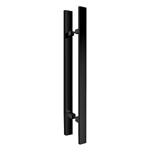 Puxador de Porta em Aço Inox Preto Fosco 40cm para portas: pivotantes/madeira/vidro temperado Modelo Perseu