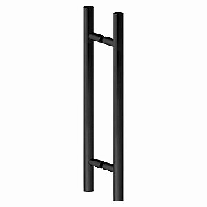 Puxador Para Portas Duplo em Aço Inox Preto Fosco 80cm portas: pivotante/madeira/vidro/alumínio Modelo Egeu