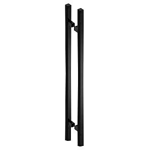 Puxador Para Porta Quadrado Inox Preto Fosco 110cm portas de madeira/vidro temperado/pivotante/alumínio Modelo Rhodes