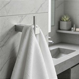 Cabide Quadrado Troia Suporte Gancho Para Banheiro, Box, Pia, Lavabo Acessório Grego Metal