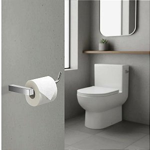 Porta Papel Higiênico Quadrado Troia Suporte Parede Para Banheiro Grego Metal