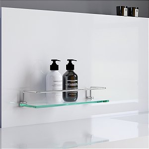 Prateleira Porta Shampoo Proteção Troia Suporte Vidro Para Box e Pia Grego Metal
