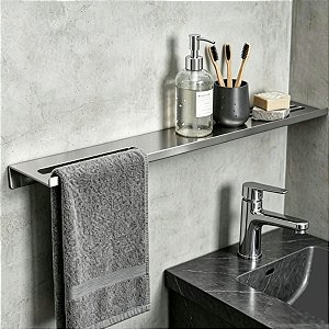 Porta Shampoo Triplo Prateleira Grega Aço Inox 70cm Suporte Parede Para Banheiro Grego Metal
