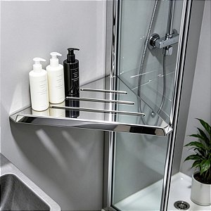 Prateleira De Canto Porta shampoo Em Aço Inoxidável Para Banheiro Suporte Parede Grego Metal