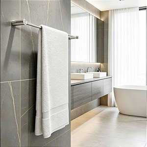 Porta Toalha De Lavabo Redondo Orion 42cm Para Banheiro, Pia e Box Acessório Grego Metal