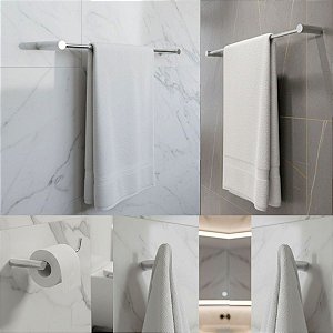 Kit De Acessórios Para Banheiro Orion Lavabo Box E Pia 2070OR Grego Metal