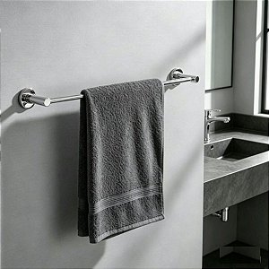 Porta Toalha De Banho Atenas 55cm Suporte Canopla Para Banheiro, Box, Pia e Lavabo Acessório Grego Metal
