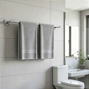 Porta Toalha De Banho Premium Atenas 65cm Suporte Canopla Para Banheiro Acessório Grego Metal