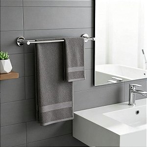 Porta Toalhas Duplo Atenas 45cm Toalheiro Para Banheiro Suporte Parede Grego Metal