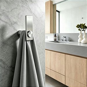 Cabide Toalheiro Gancho Patmos Em Aço Inox Escovado Para Banheiro Acessório Grego Metal