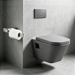Porta Papel Higiênico Patmos Em Aço Inox Escovado Para Banheiro Acessório Grego Metal