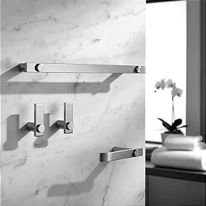 Kit De Acessórios Para Banheiro Patmos Aço Inoxidável Grego Metal