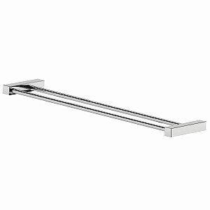 Porta Toalhas Duplo Sparta 65cm Aço Inox Alto Brilho 1031SP