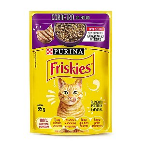 Ração Úmida Friskies para Gatos Adultos Cordeiro ao Molho 85 g