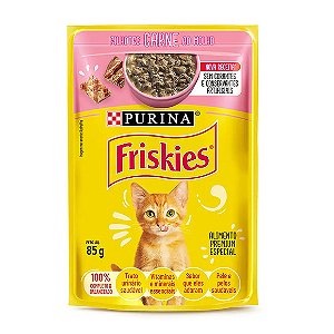 Ração Úmida Friskies Gatos Filhotes Carne ao molho 85 g