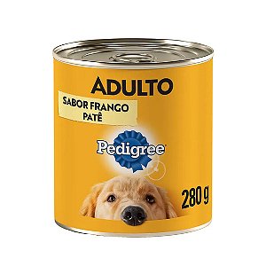 Ração Úmida Pedigree para Cães Adultos Lata Patê de Frango 280 g
