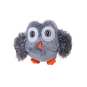 Brinquedo Pelúcia Coruja Cinza HomePet Único