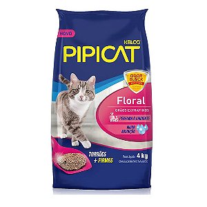 Areia Pipicat Perfumada Floral para Gatos 4 kg