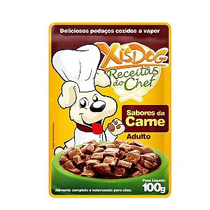 Ração Úmida Xis Dog Sabores da Carne 100 g